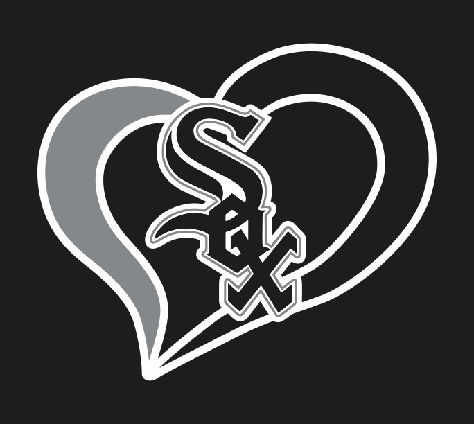 Chicago White sox Heart Logo vinyl decal